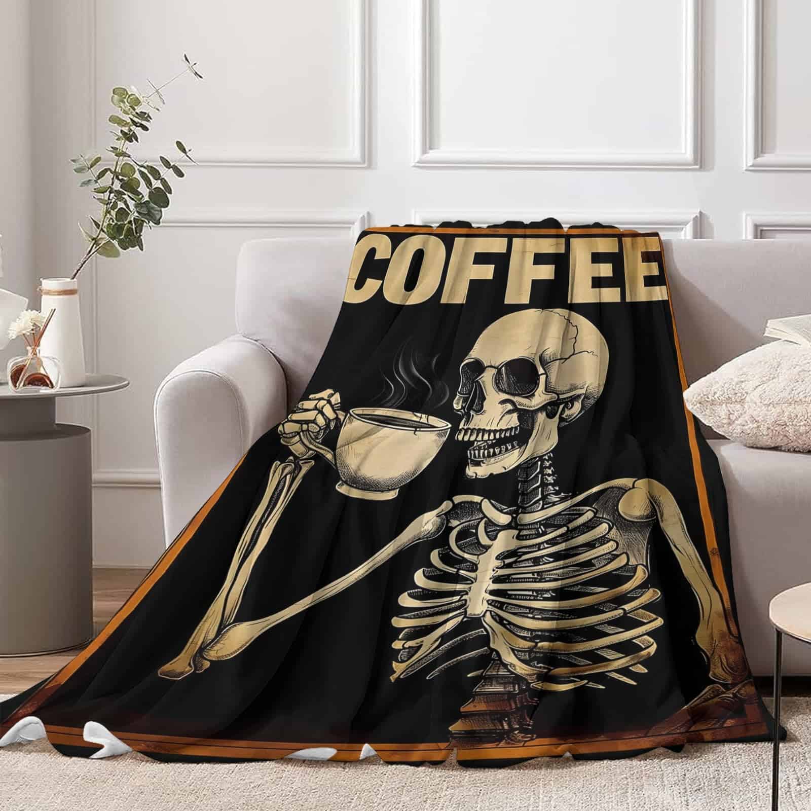 Manta de Franela con Estampado de Calavera PINKBAY, 50�60in - Imagen 4