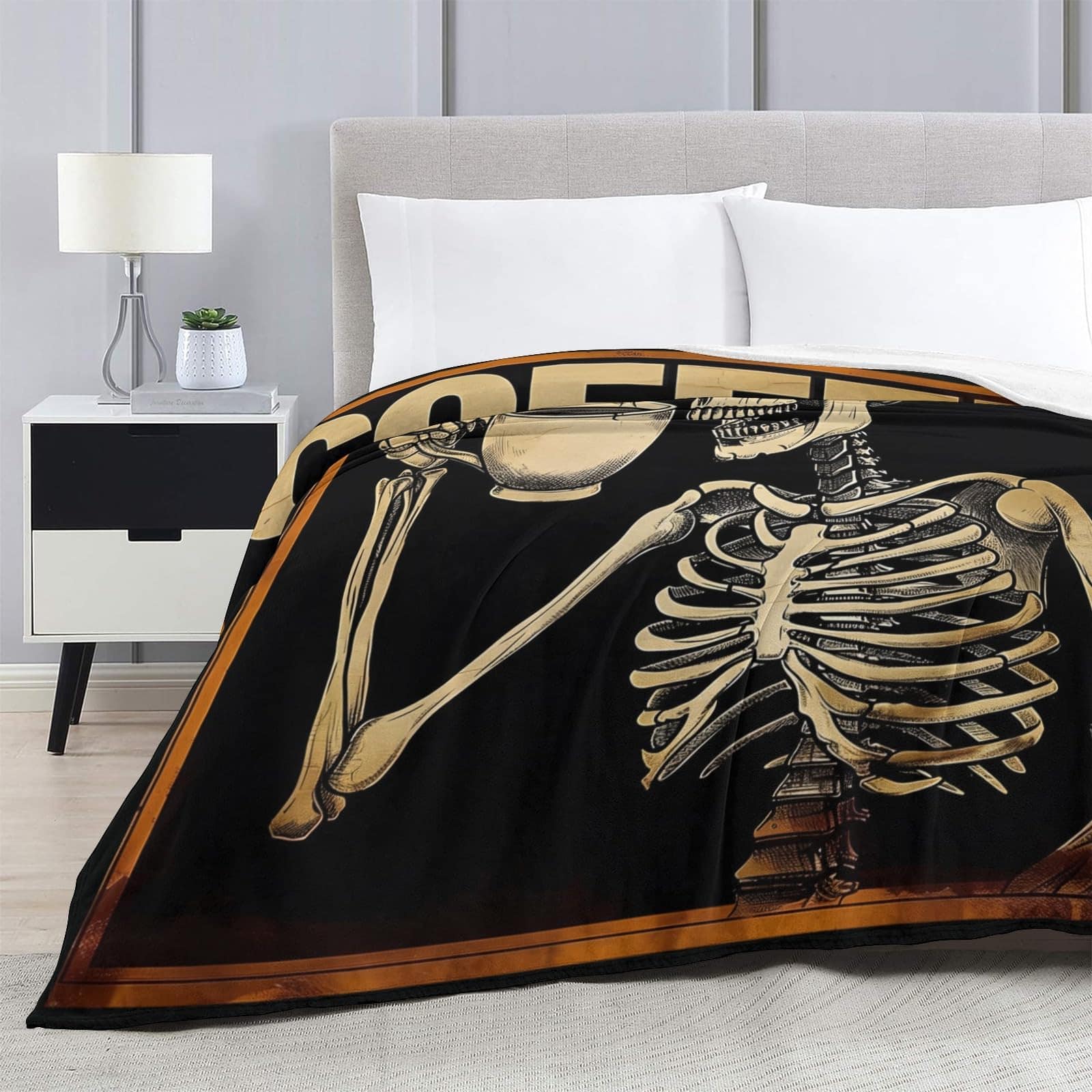 Manta de Franela con Estampado de Calavera PINKBAY, 50�60in - Imagen 5