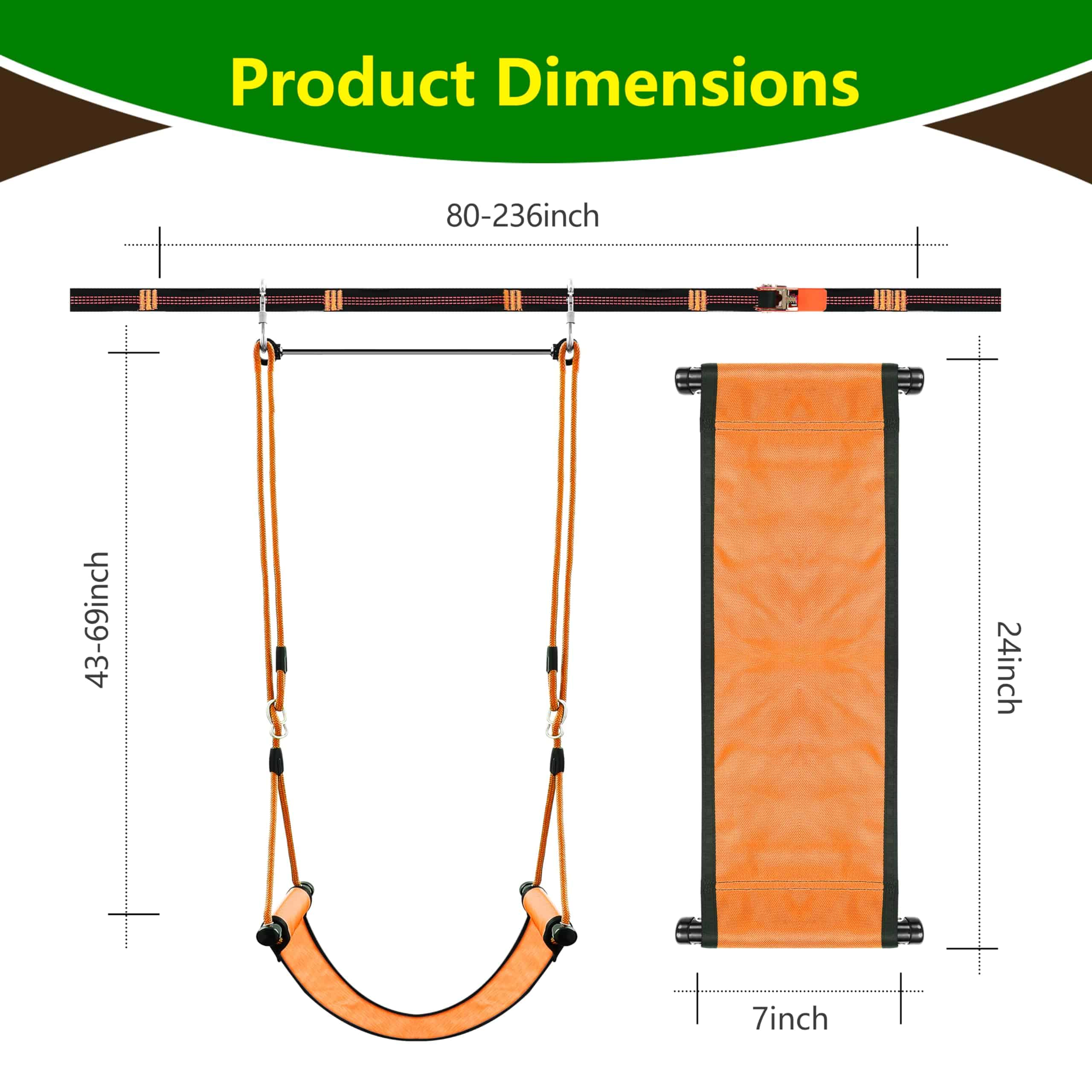 Columpio de árbol portátil para niños con kit de colgante - Imagen 6