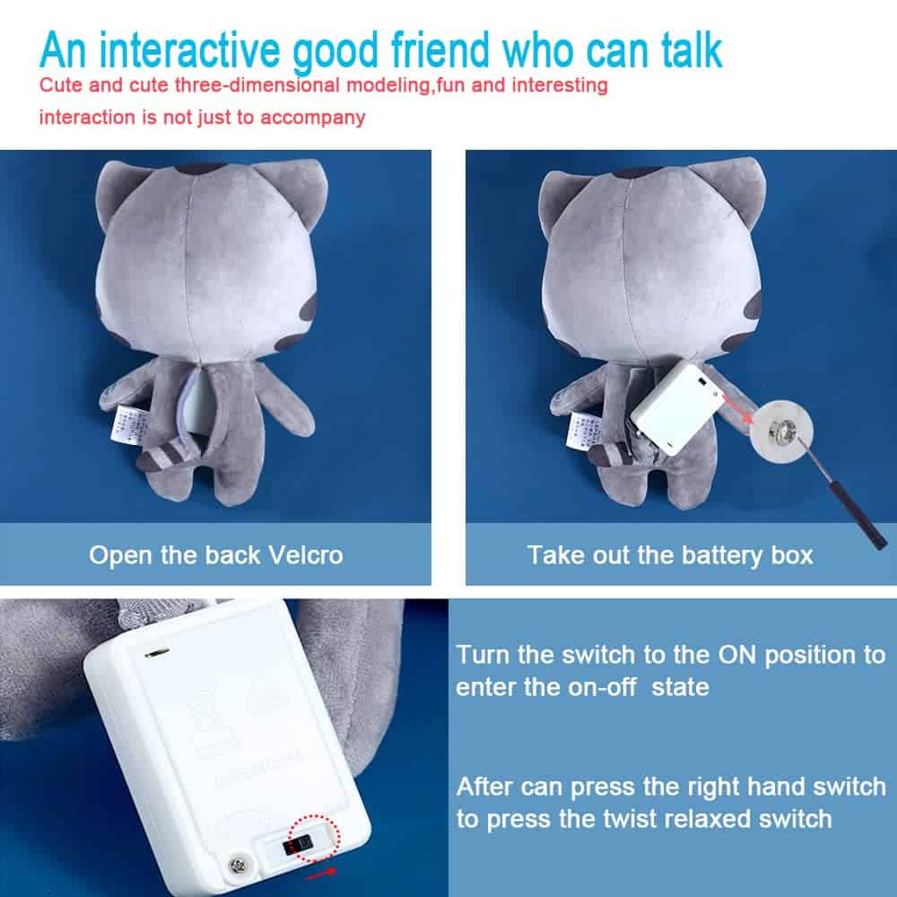 QYBB Talking Tom Cat Interactive Stuffed Animals, Cute - Imagen 4