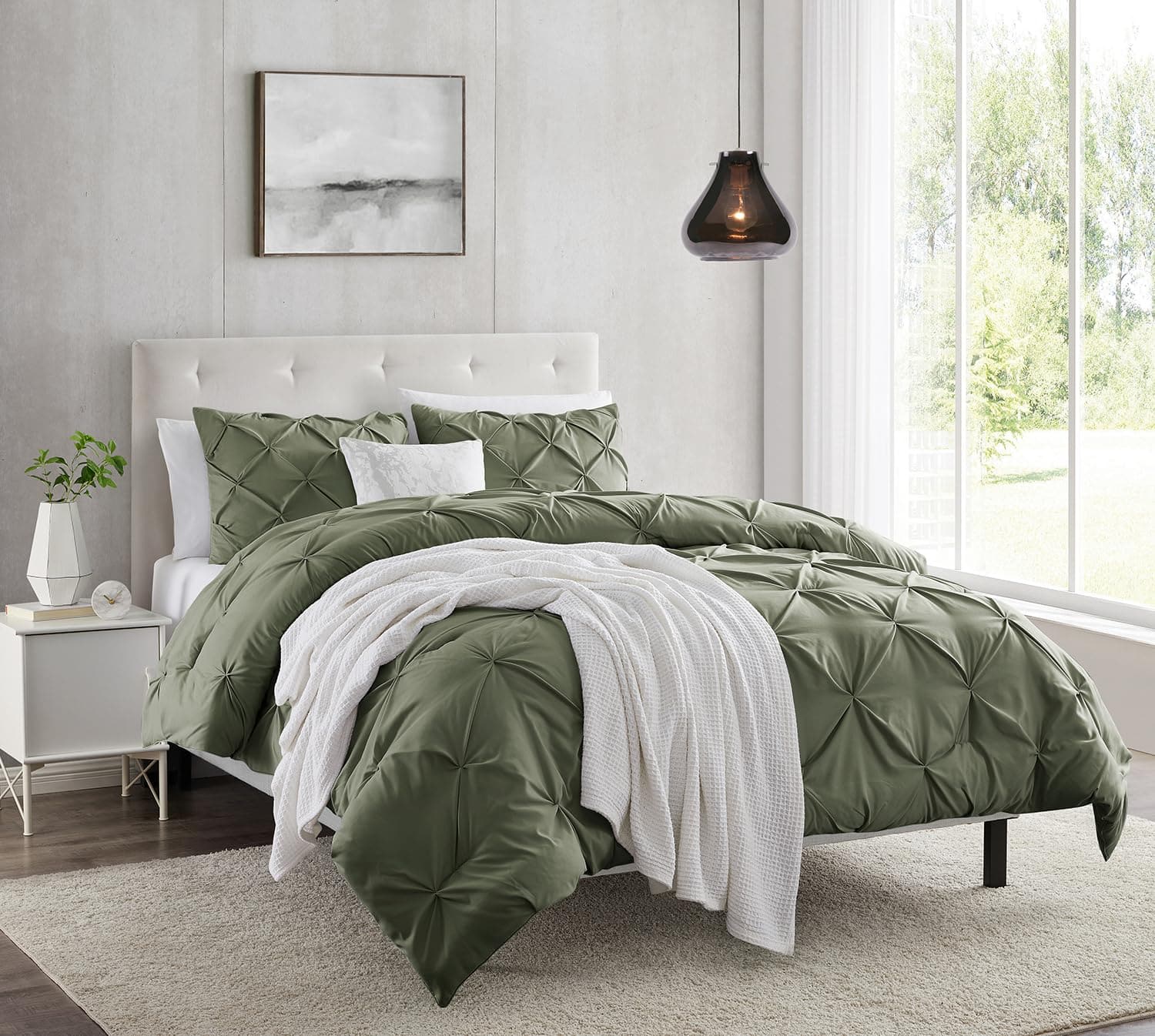 Funda de Edredón King Size en Verde Oliva de Nestl - Juego