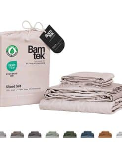 Juego de sábanas de 100% Viscosa de Bambú Queen Size, Súper