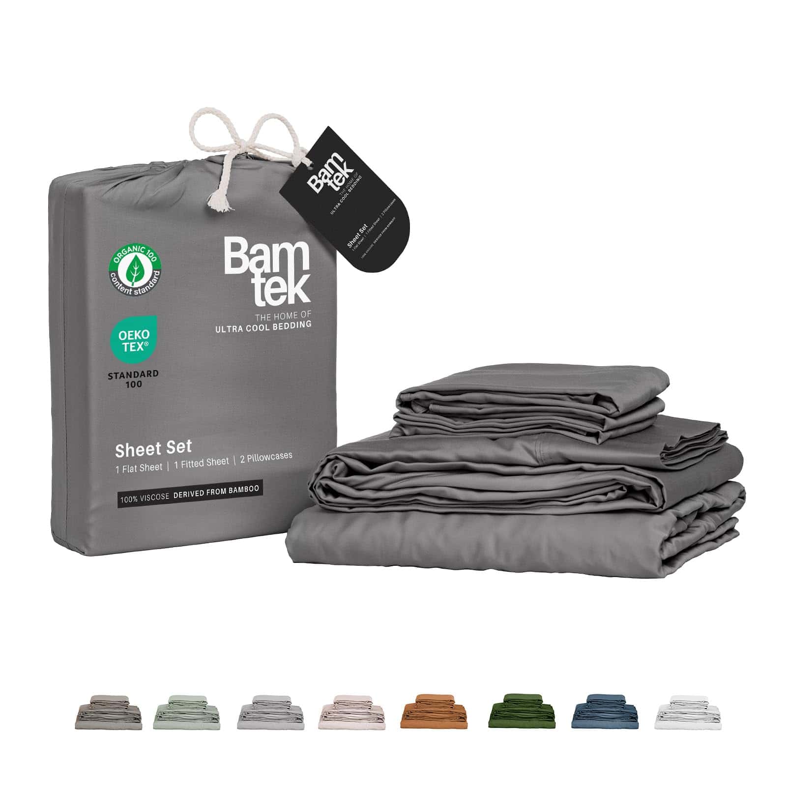 Juego de sábanas de bambú 100% viscosa de -Acero