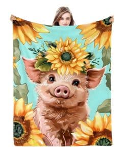 Manta de Lana Naniopick Cute Sunflowers Pig Gifts para
