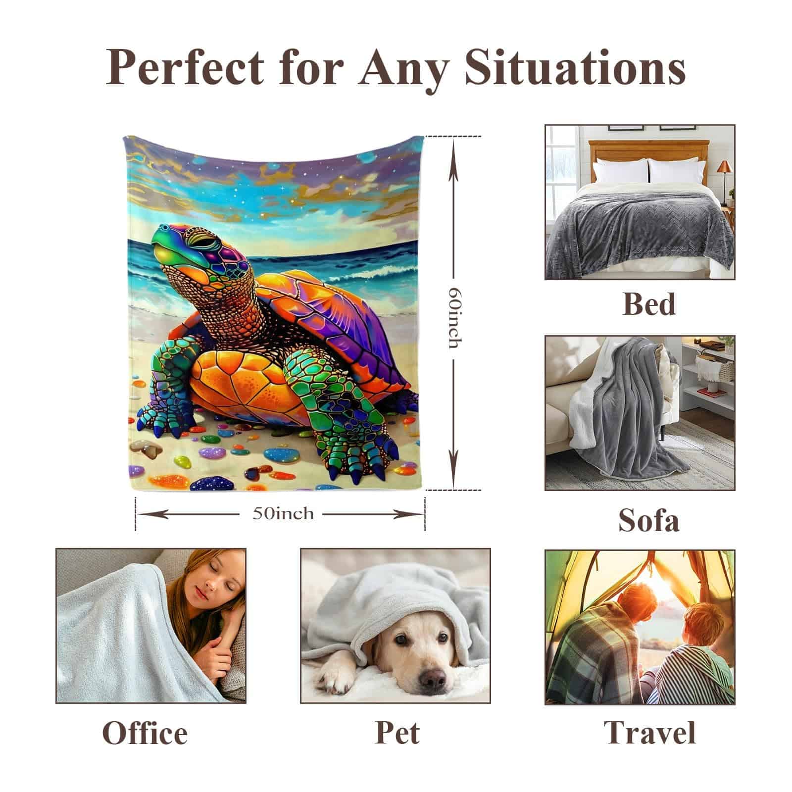 Manta Naniopick de Tortuga de Mar, Regalos para Adultos y - Imagen 6