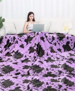 Manta Morada Suave Tamaño King Bonita Manta de Cama King