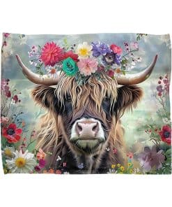 Naniopick Manta de Vellón de Vaca de las Highlands para