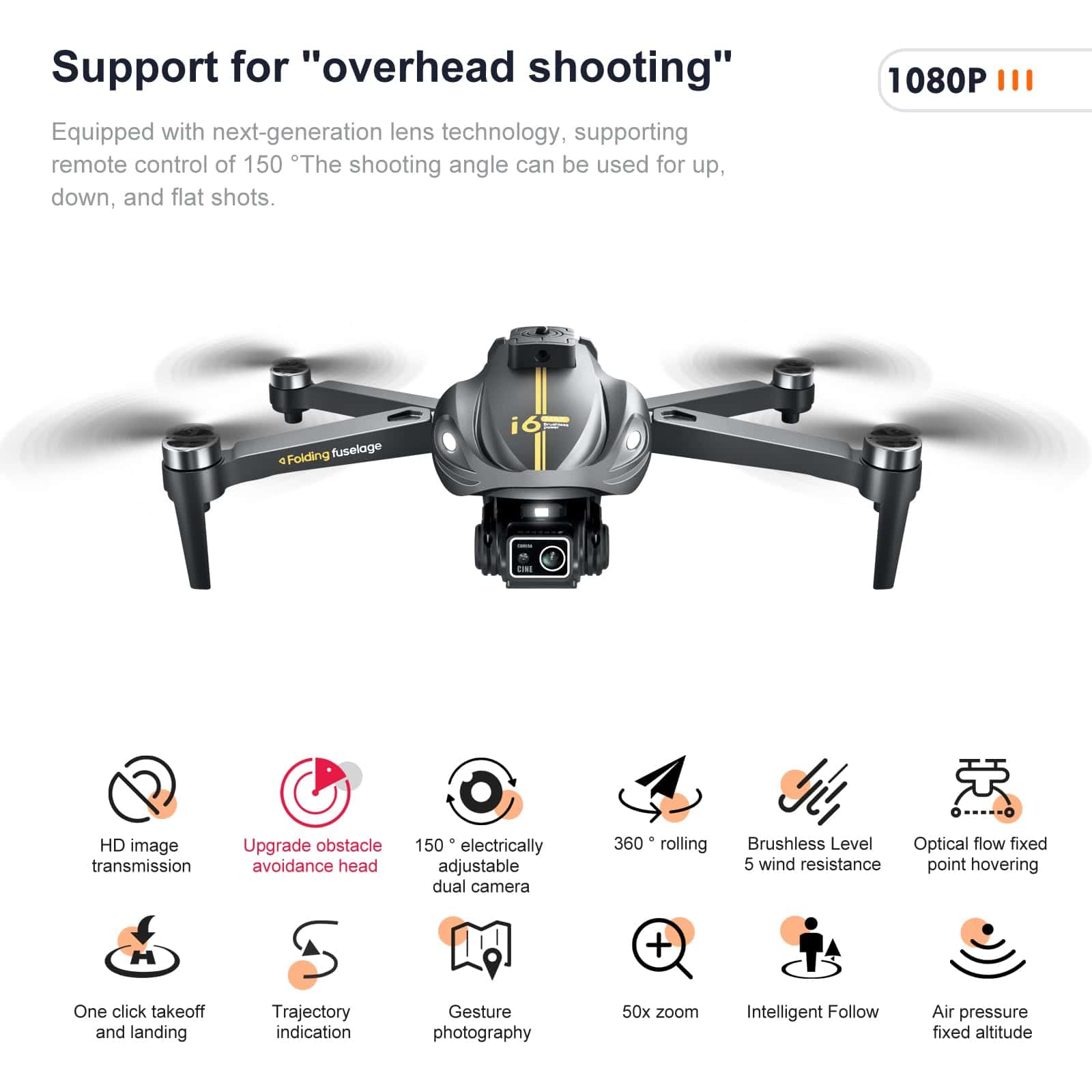 Drone con Cámara 1080P HD, Drone de Cámara FPV para Niños, - Imagen 7