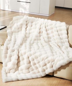 Manta de Burbujas de Piel Sintética PLUUSHUU, Manta