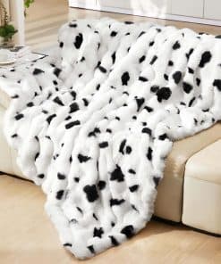 PLUUSHUU Manta de Burbuja de Piel de Conejo Falso, Manta