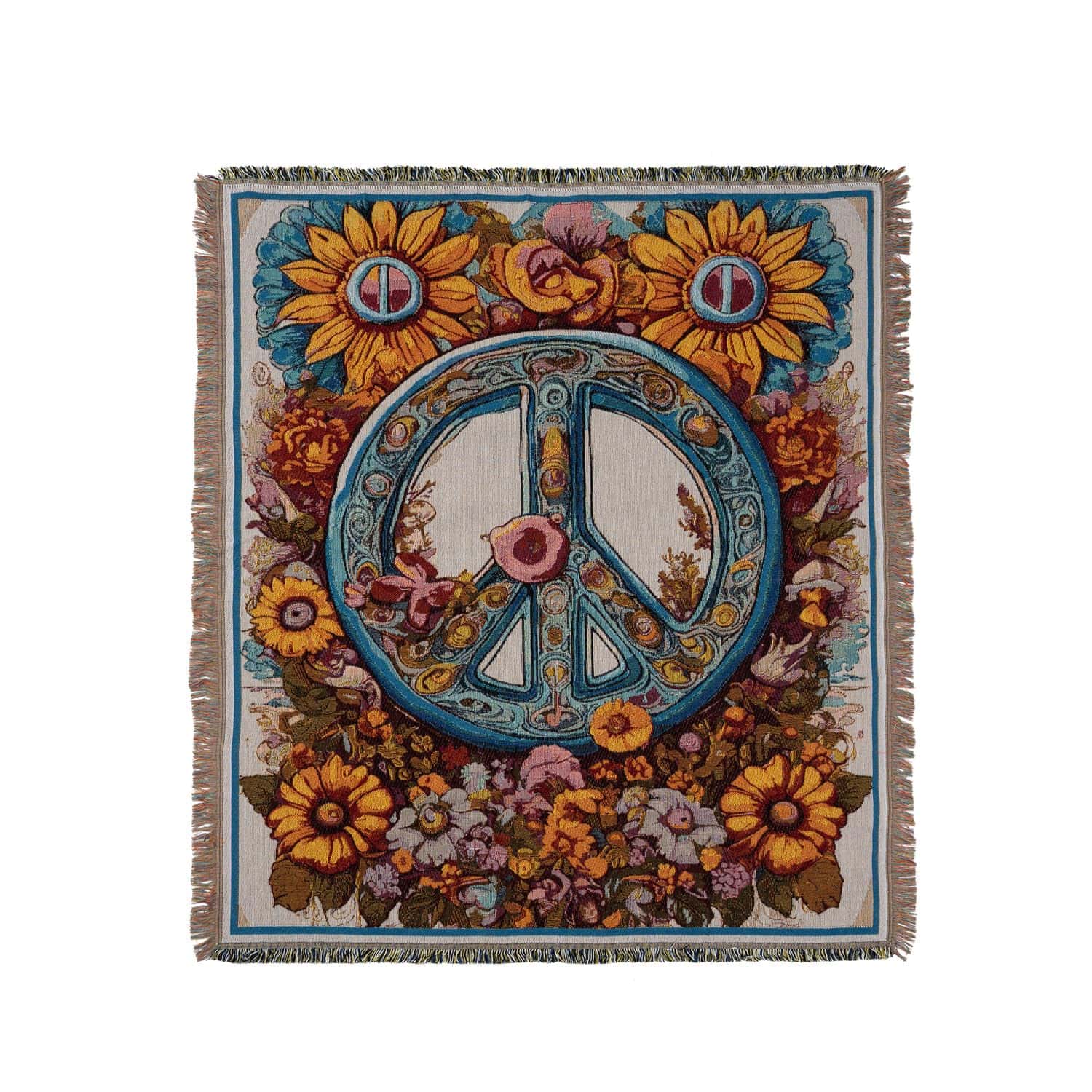 Manta Tejida con Flecos de Doble Cara de Mezcla de Algodón,