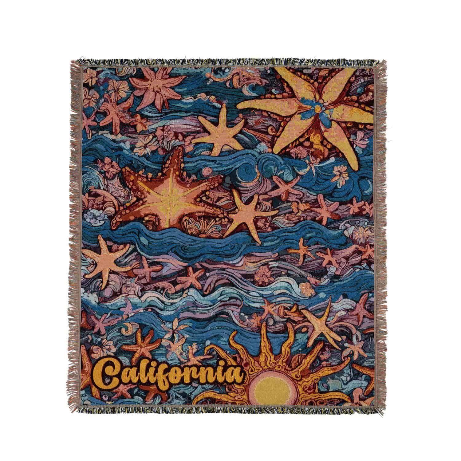 Manta Tejida con Borlas Doble Cara Mezcla de Algodón,