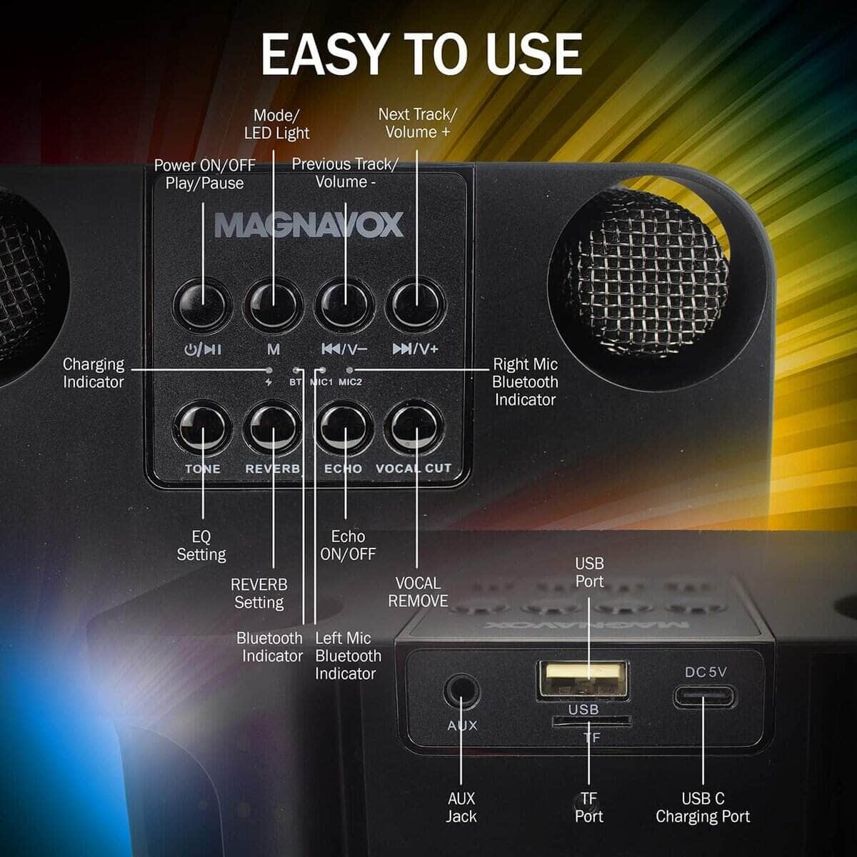 Sistema de Karaoke Portátil Magnavox MHT777 con 2 - Imagen 4