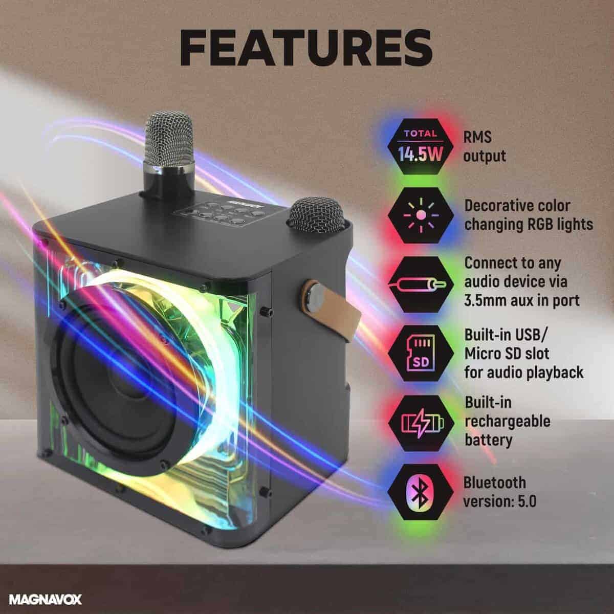 Sistema de Karaoke Portátil Magnavox MHT777 con 2 - Imagen 3