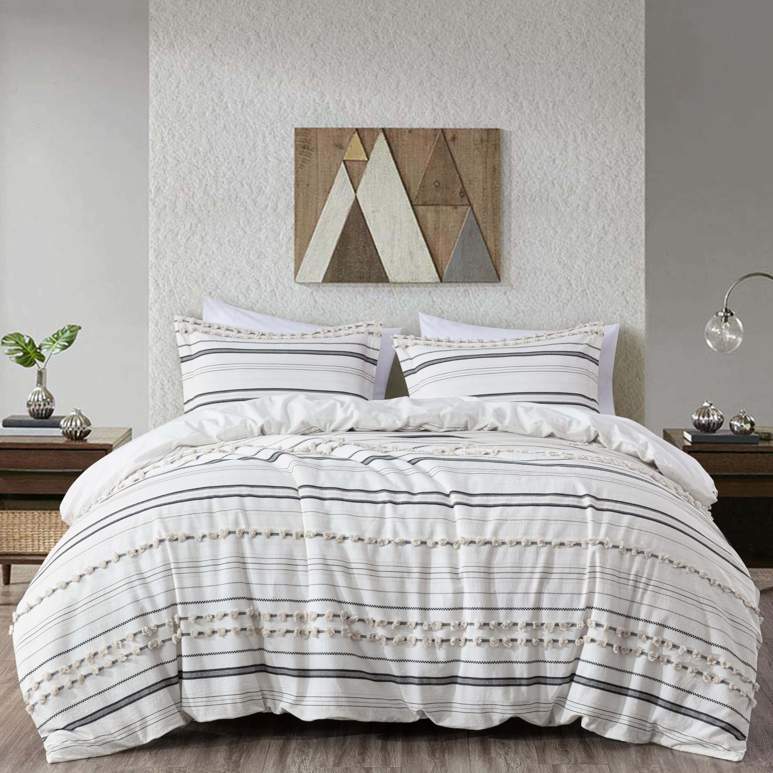 Set de Funda de Edredón de Jacquard de Clip de Algodón