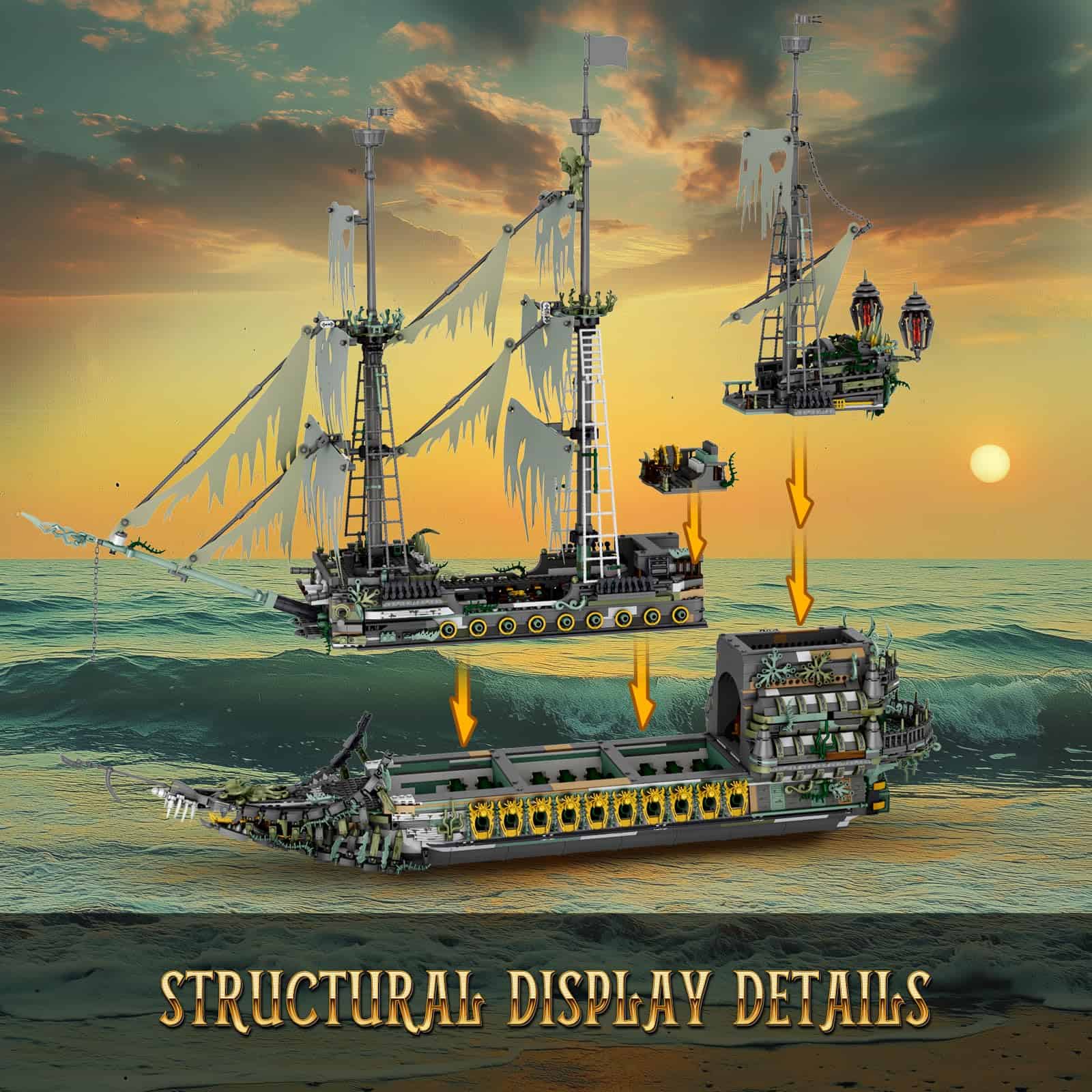 Set de Bloques de Construcción de Barco Pirata NUTCRACKER, - Imagen 7