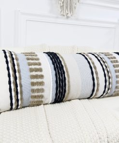 Cojín Largo de Chenille y Algodón para -Caqui