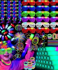 HHJ 174 PCS Glow in the Dark Party Supplies, 18 Foam Glow