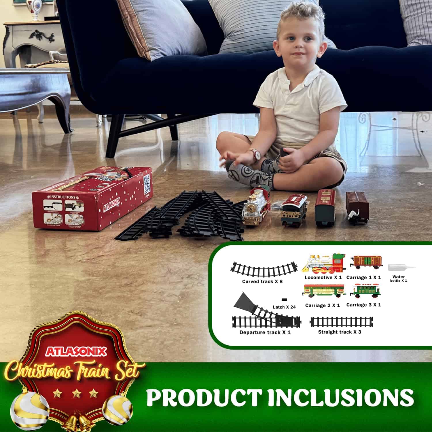 Set de Tren Navideño para Alrededor del Árbol con Luces y - Imagen 6