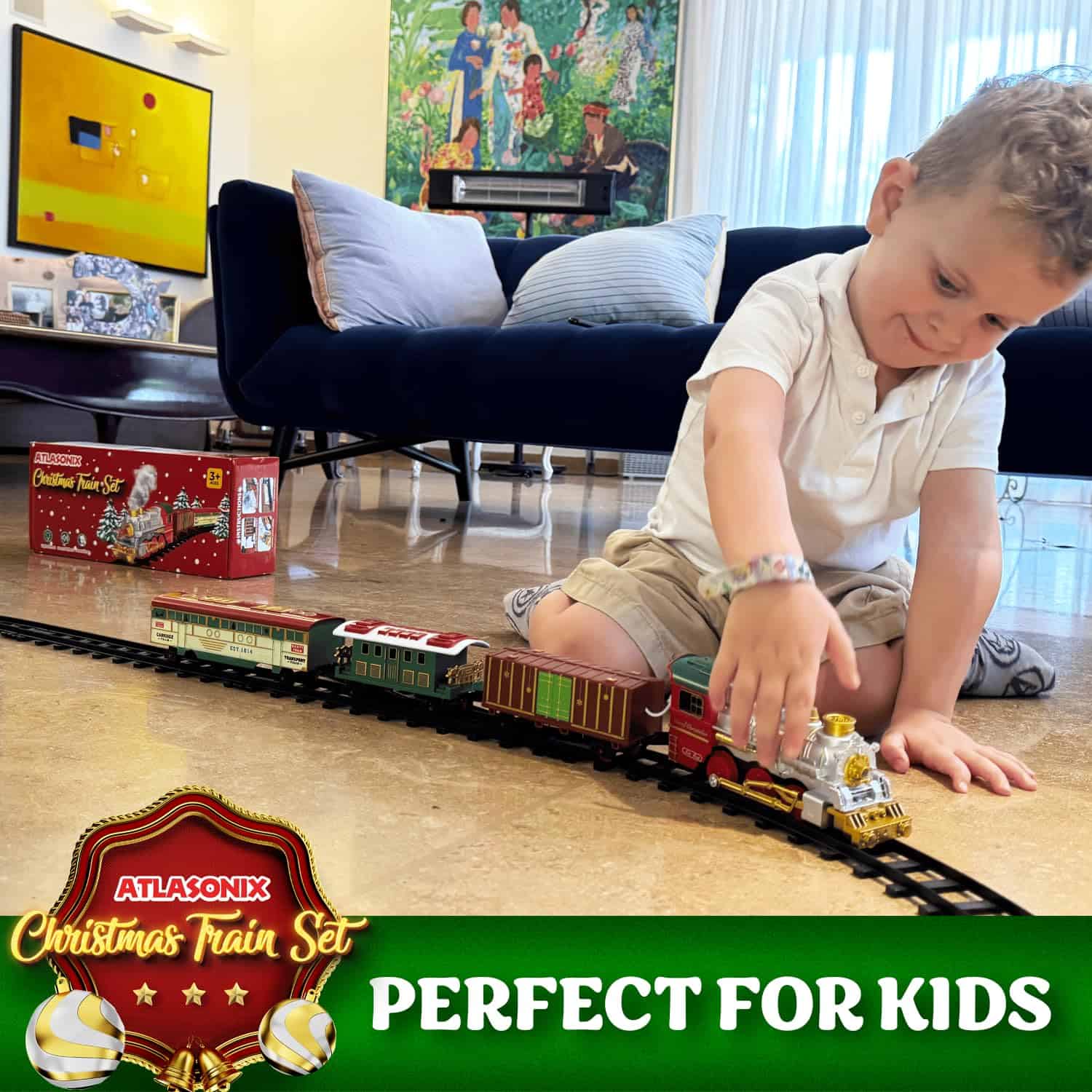 Set de Tren Navideño para Alrededor del Árbol con Luces y - Imagen 5