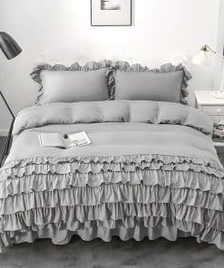 Juego de Funda de Edredón con Volantes King Size Rvciby,