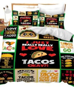 Juego de Ropa de Cama con Motivo de Taco de Dibujos
