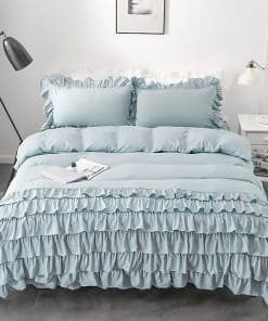 Juego de Funda de Edredón Rvciby con Volantes Tamaño King,