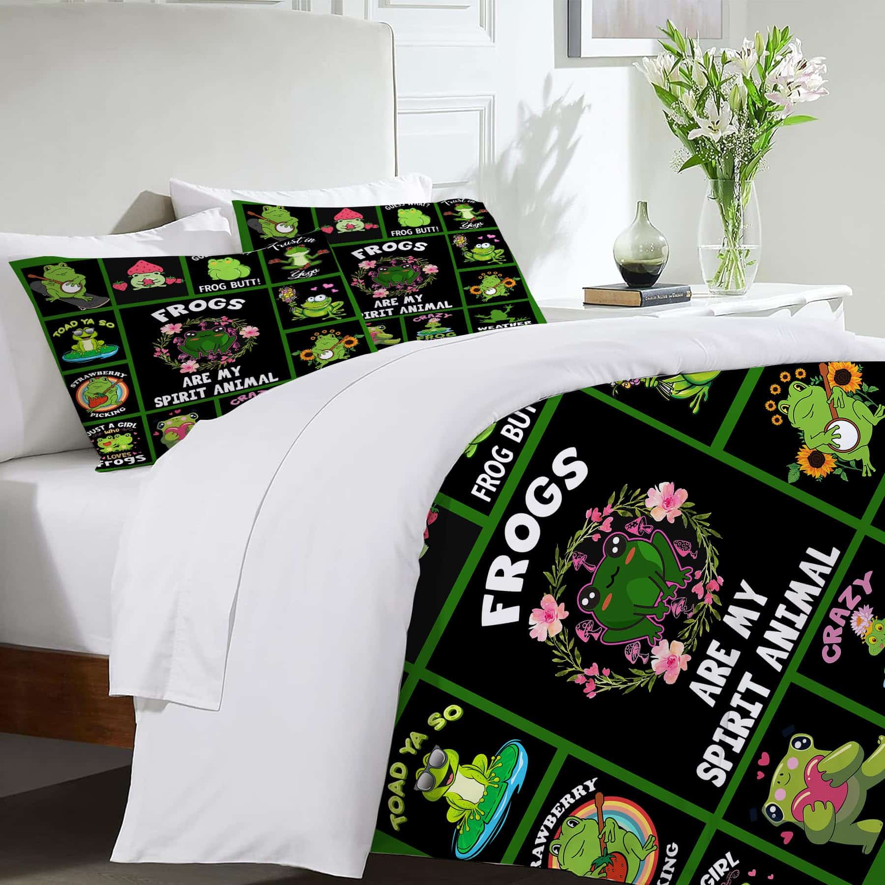 Set de Ropa de Cama de Divertidos Sapos 3 Piezas de - Imagen 4