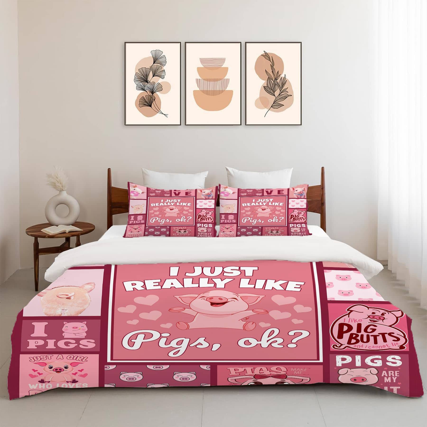Juego de Ropa de Cama de Cerdo Lindo 3 Piezas Suave - Imagen 5