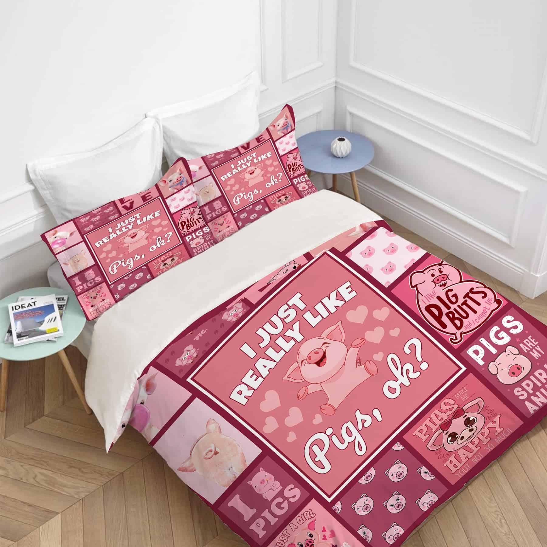 Juego de Ropa de Cama de Cerdo Lindo 3 Piezas Suave - Imagen 3