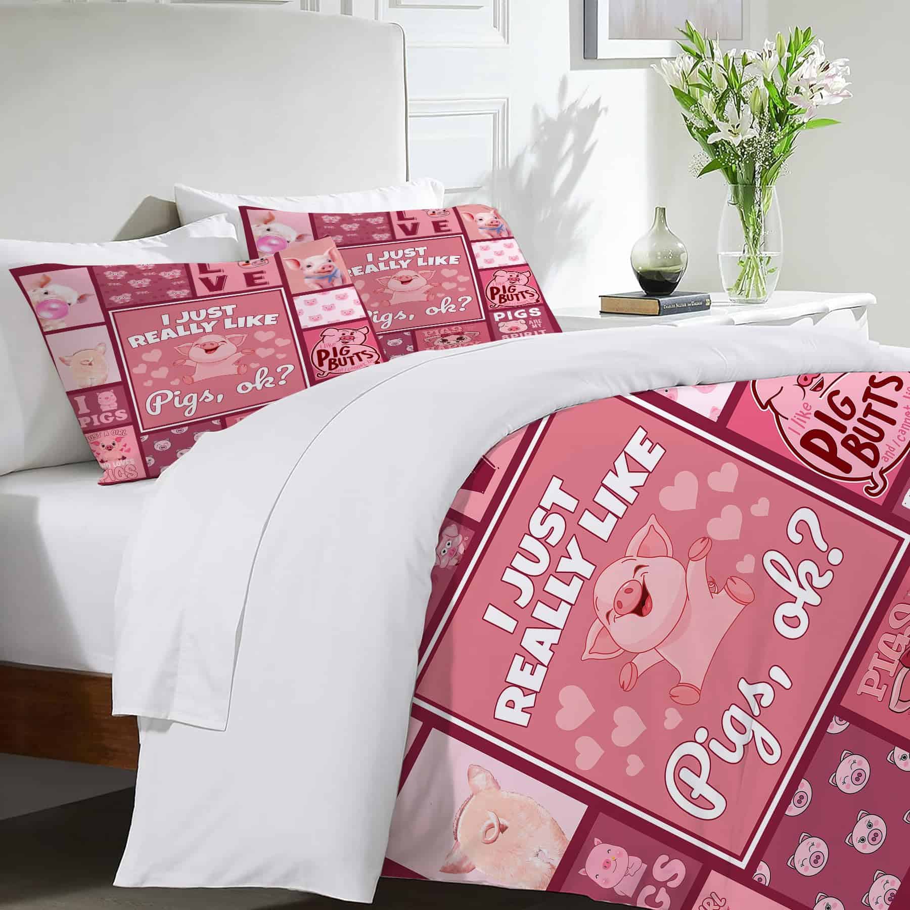 Juego de Ropa de Cama de Cerdo Lindo 3 Piezas Suave - Imagen 4