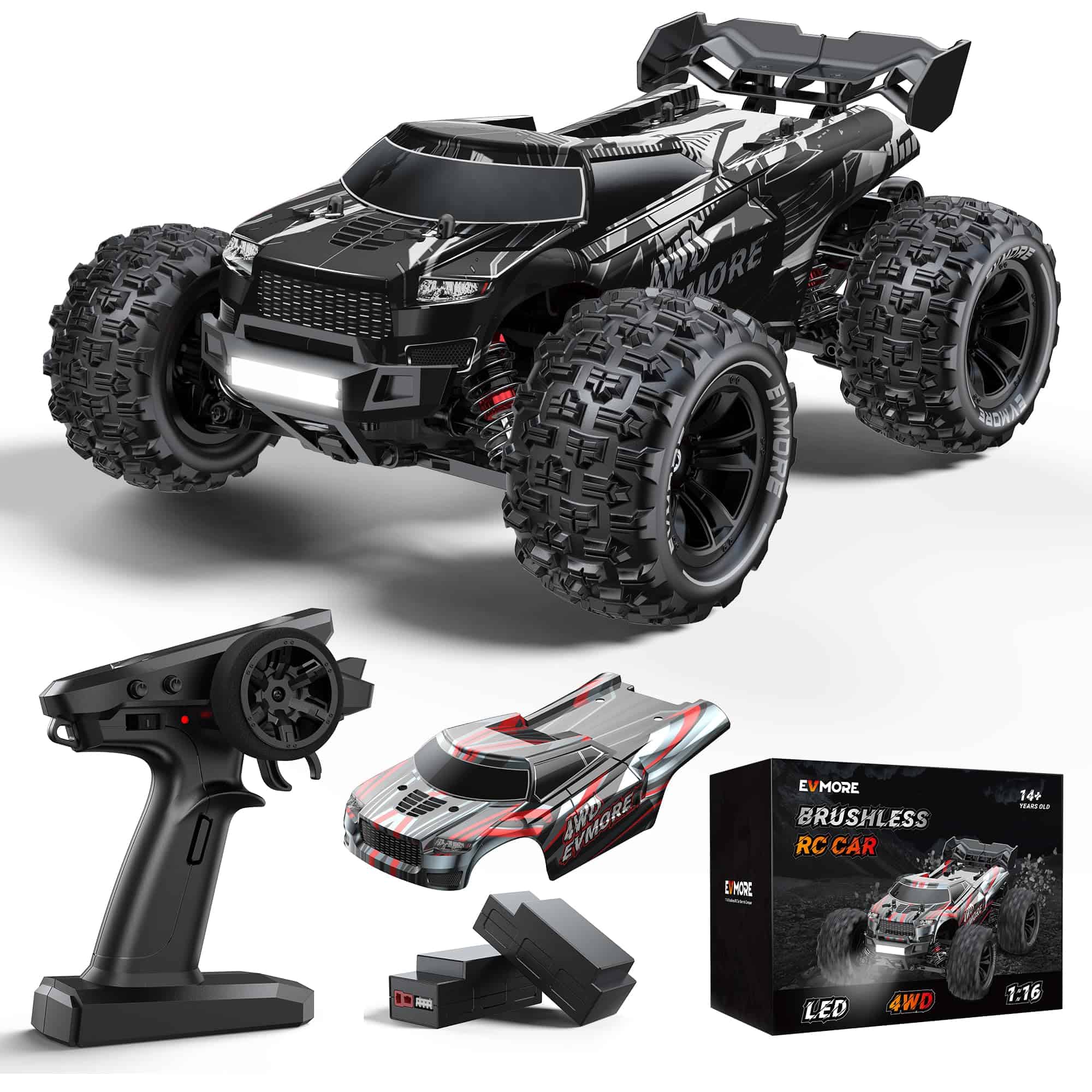 Carros RC Brushless 1/16 para Adultos y Niños, Velocidad