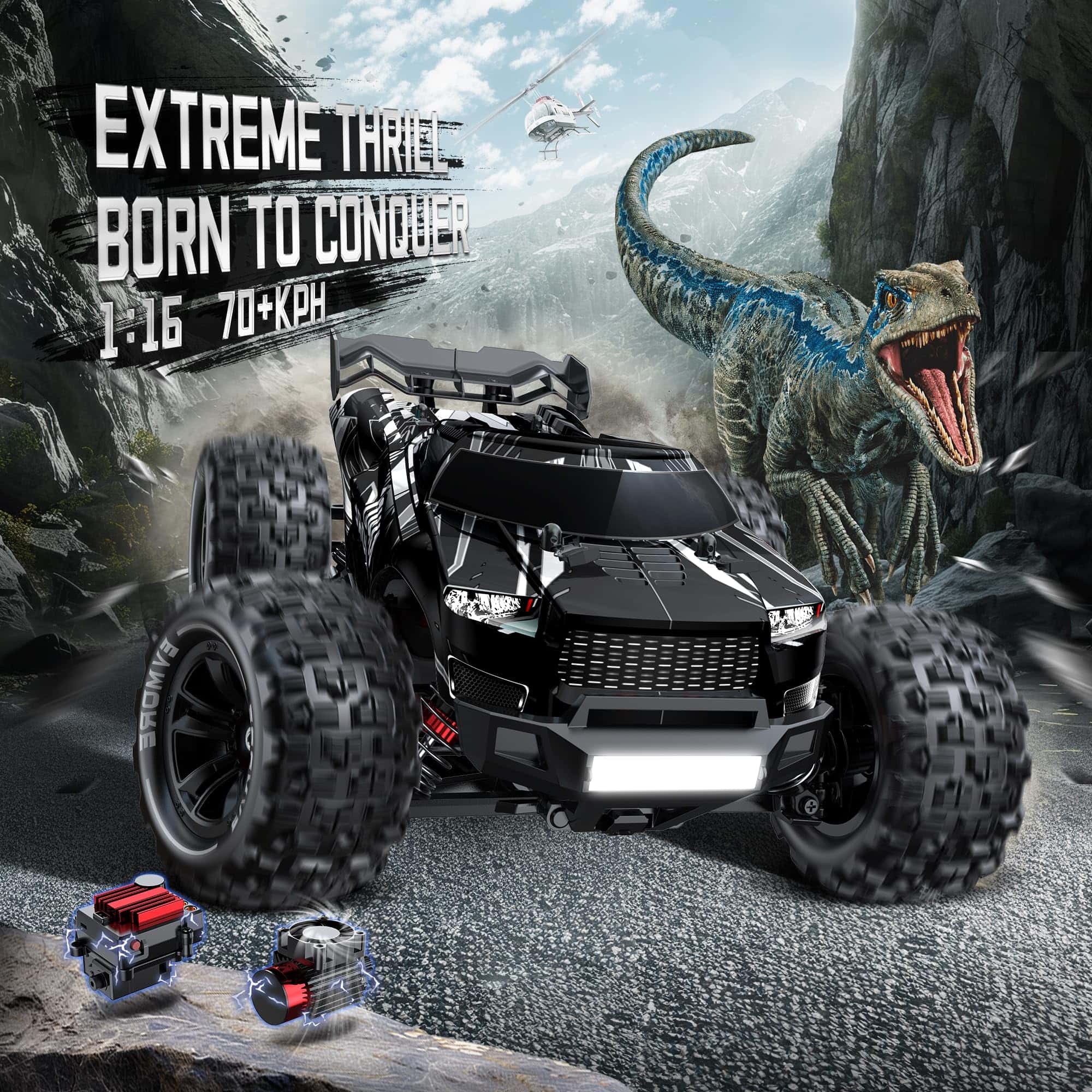 Carros RC Brushless 1/16 para Adultos y Niños, Velocidad - Imagen 3