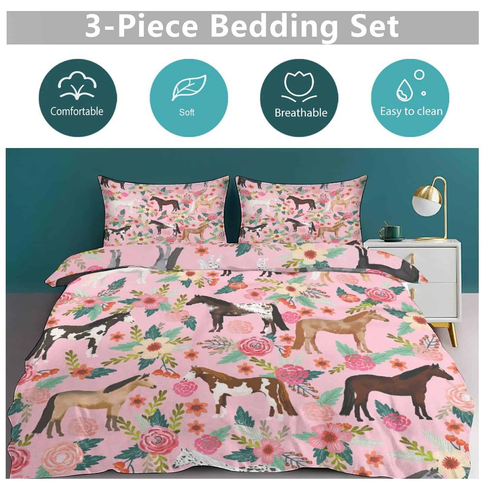 Set de Ropa de Cama de Caballos 3 Piezas Suave y Ligero - Imagen 7