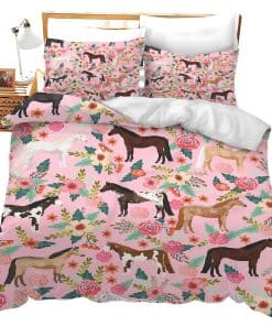 Set de Ropa de Cama de Caballos 3 Piezas Suave y Ligero