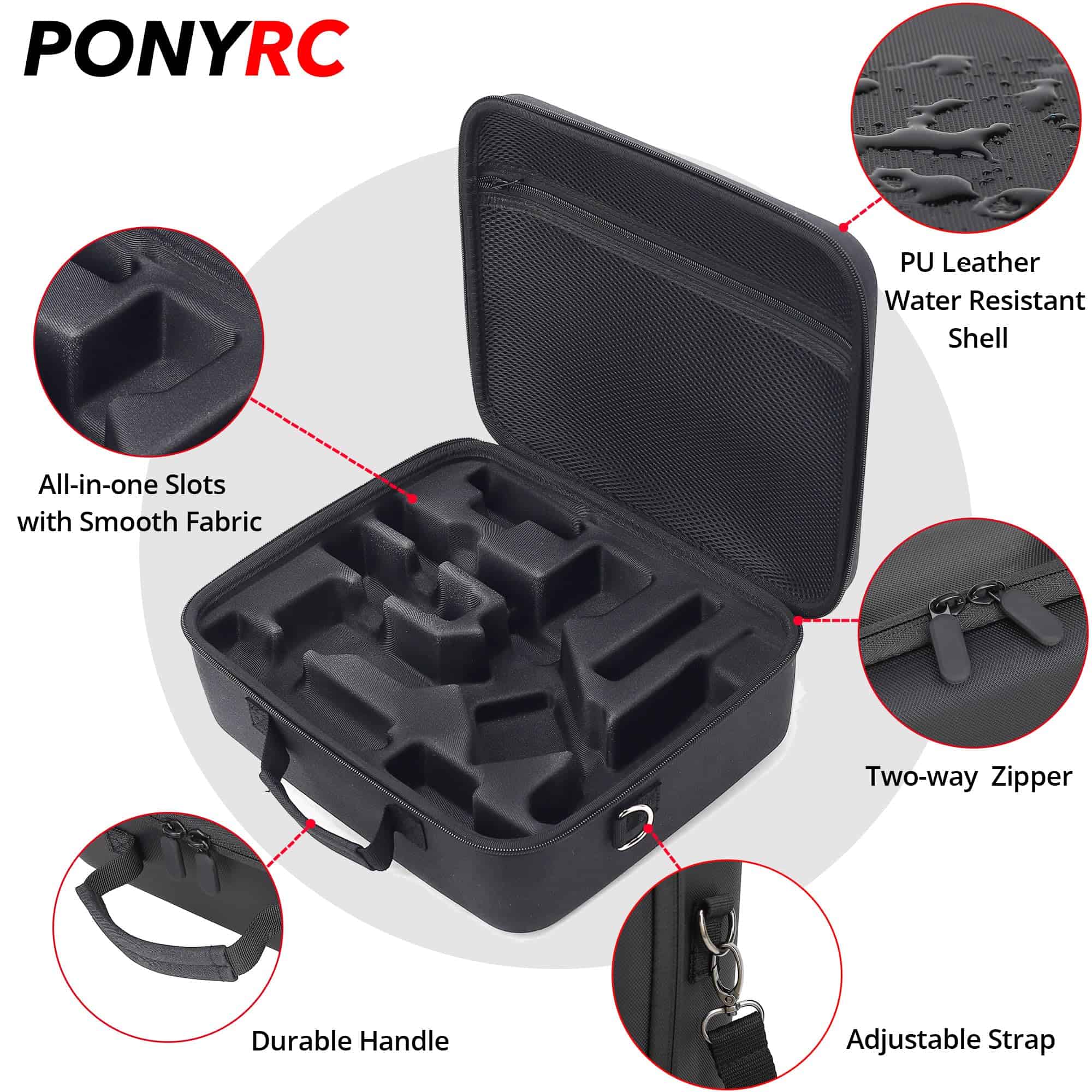 Estuche PONYRC RS 4, Bolsa de Hombro Portátil Impermeable - Imagen 5