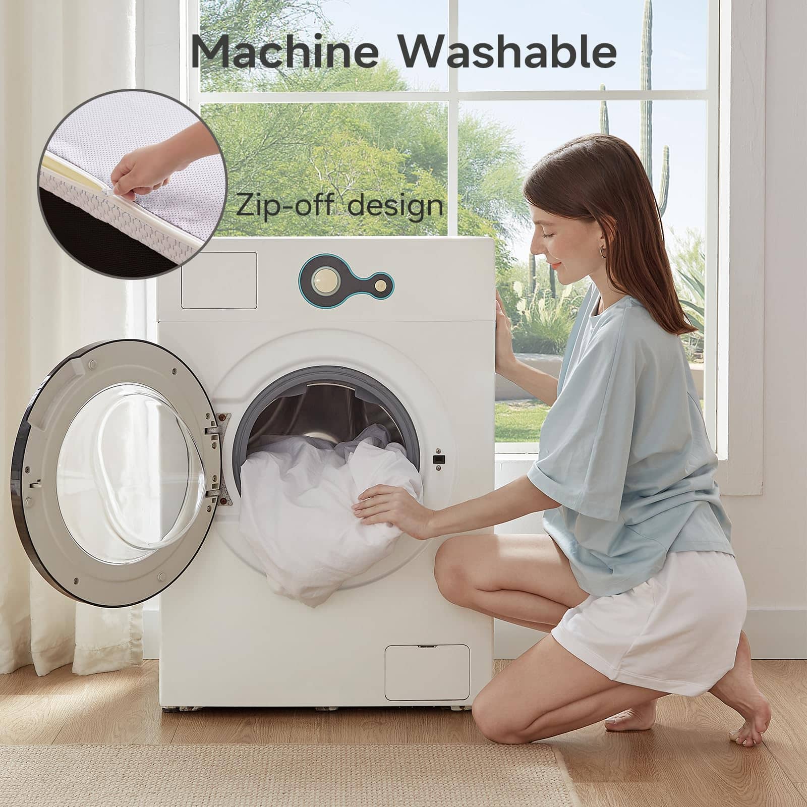 Topper de Colchón de Espuma de 7 Zonas de 3 Pulgadas, - Imagen 9