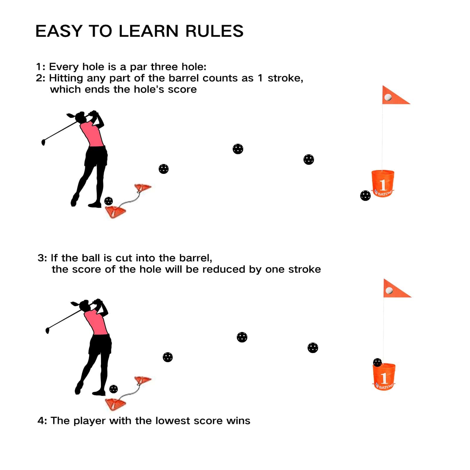 Juego de Cubo de Golf para Niños y Adultos - 3 Hoyos - Imagen 8