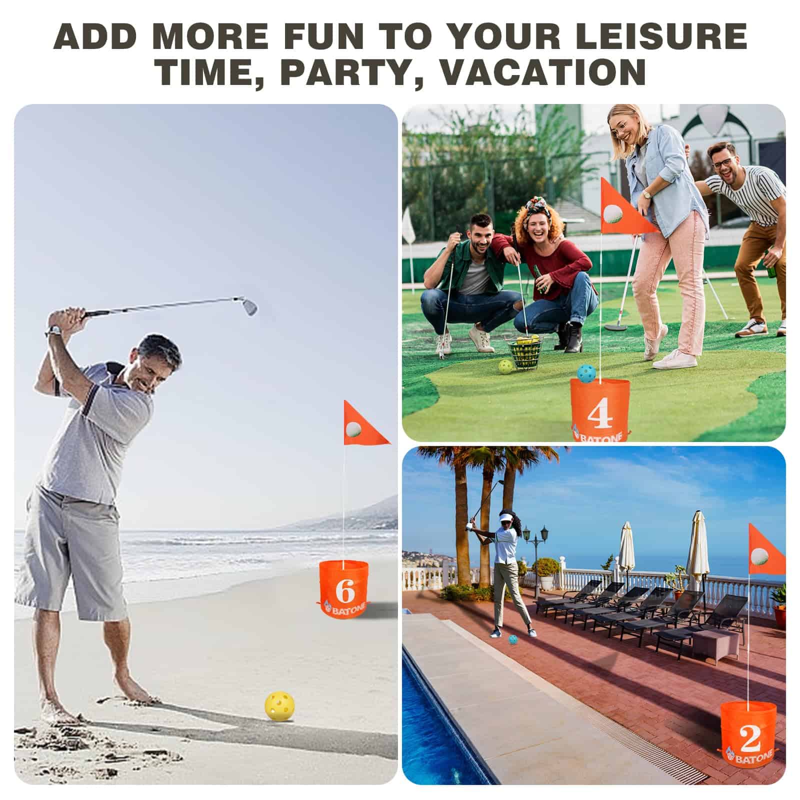 Juego de Cubo de Golf para Niños y Adultos - 3 Hoyos - Imagen 7