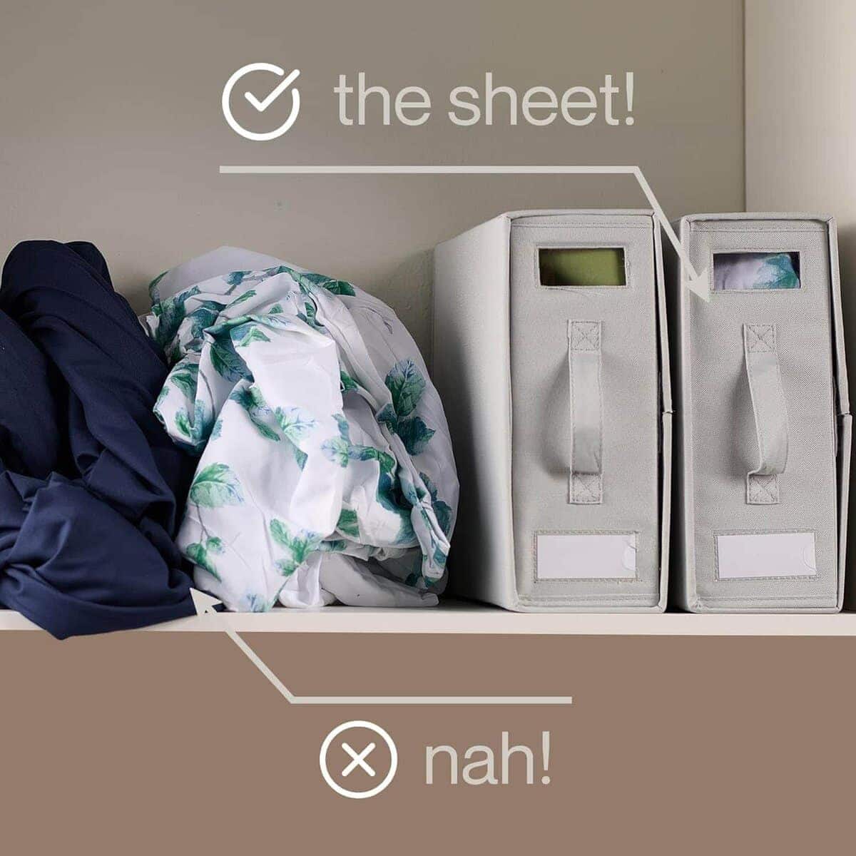 LOFT + IVY Caja de Almacenamiento de Sábanas - Se Adapta a - Imagen 7