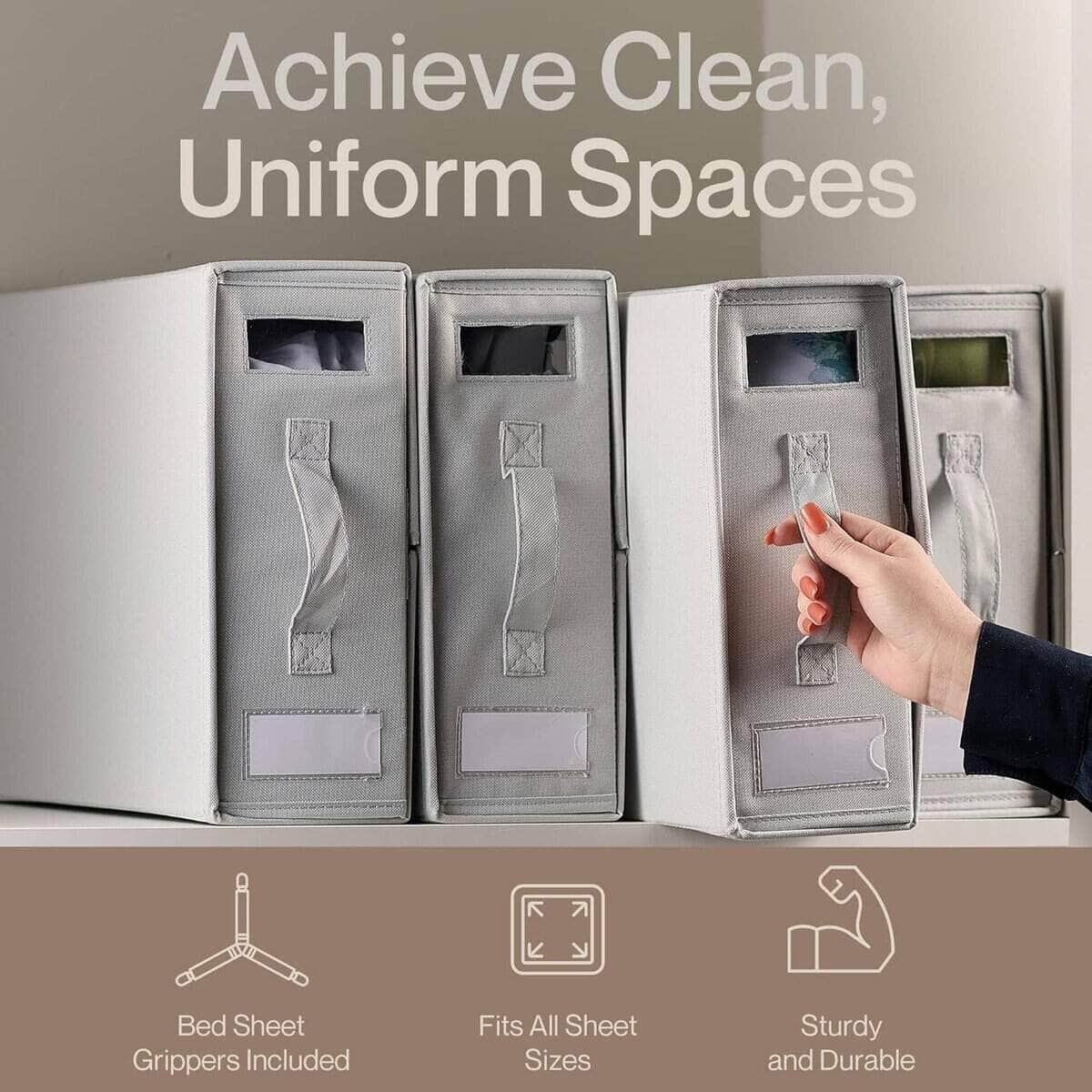 LOFT + IVY Caja de Almacenamiento de Sábanas - Se Adapta a - Imagen 4