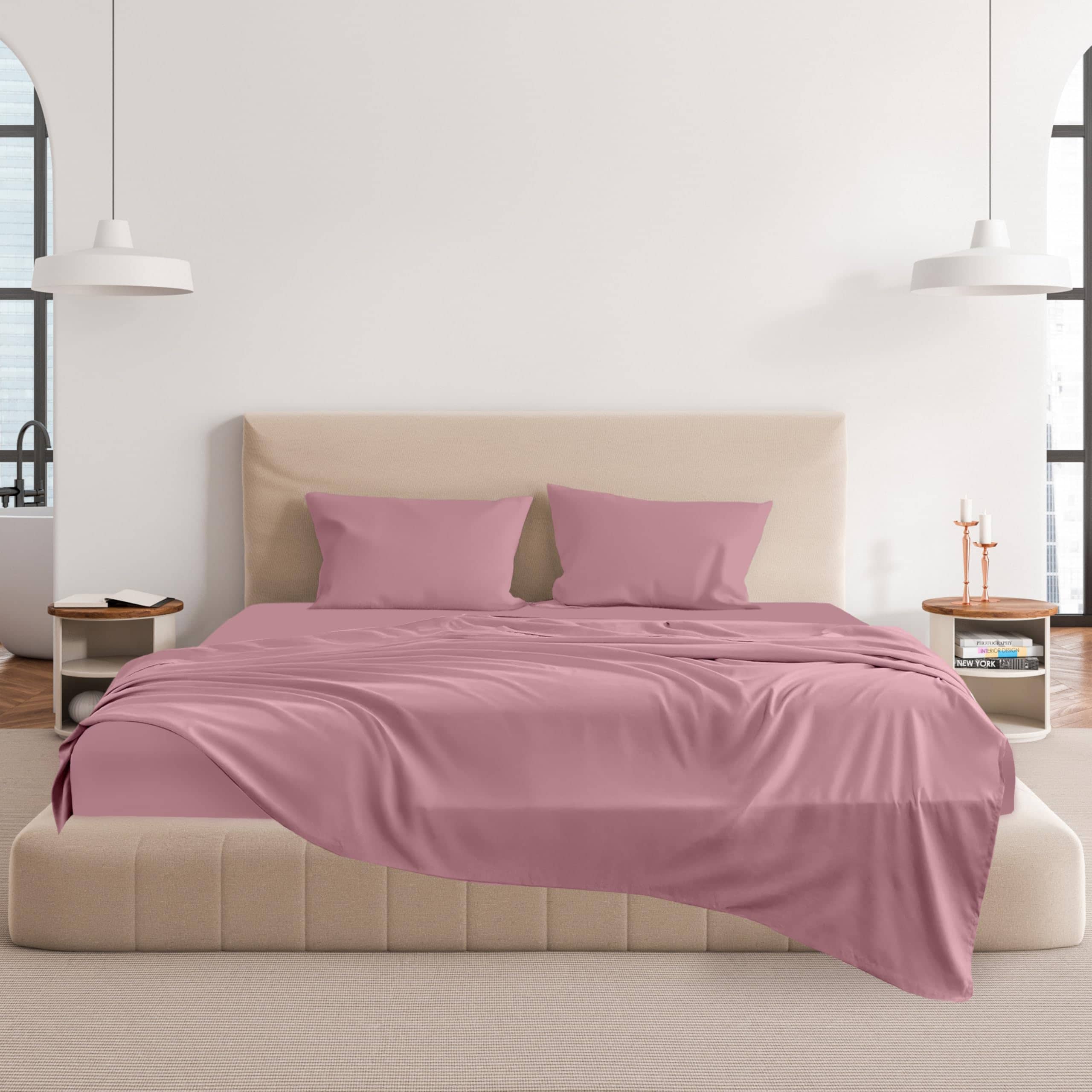 Juego de sábanas de lujo de microfibra extra -Albaricoque Al