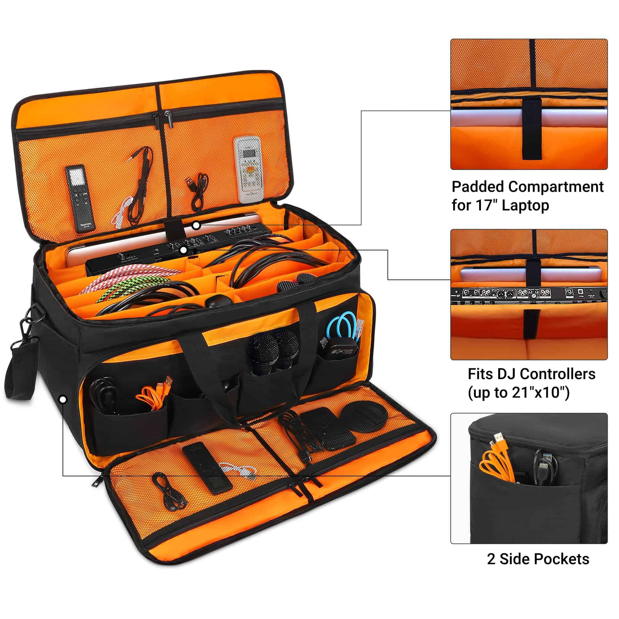 Bolso Grande para Cables para Músicos, DJs y Viajes de Alta - Imagen 3