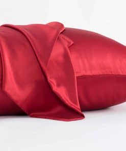 Funda de Almohada de Seda 100% Pura de Morera -Rojo
