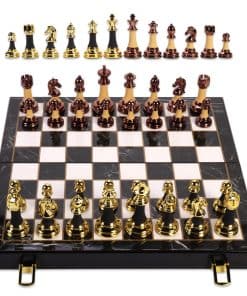 Ajedrez de Madera y Metal de 15 Pulgadas, Tablero de