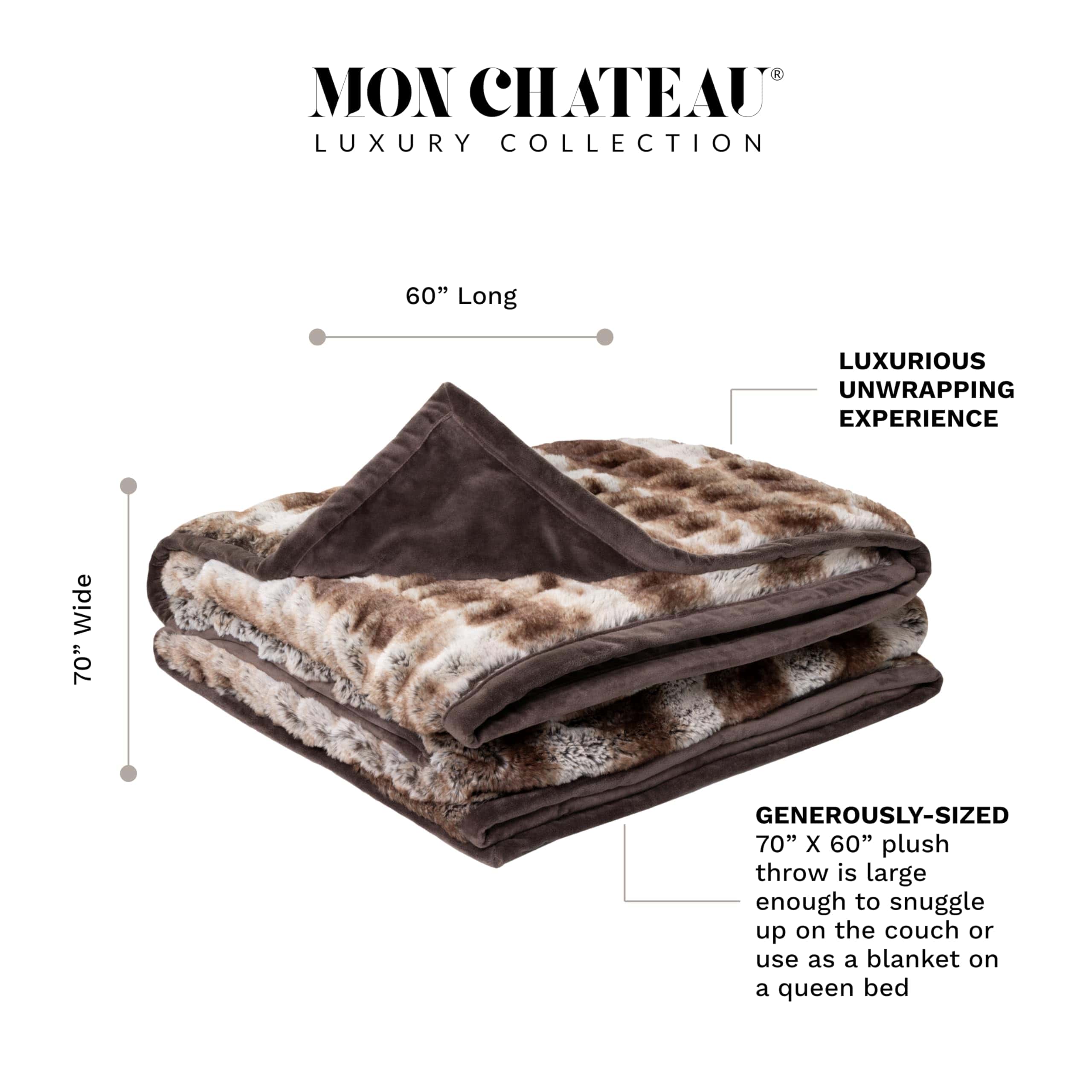 Manta de lujo reversible de piel sintética Mon Chateau - Imagen 5