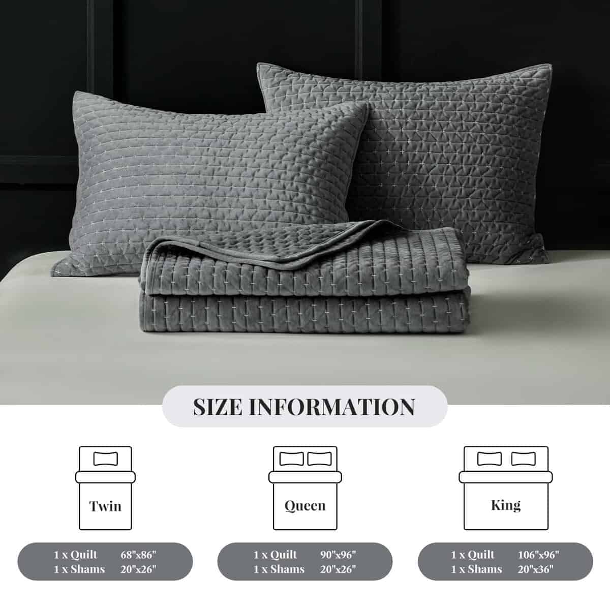 Juego de Colcha de Terciopelo de Lujo WARMDERN Tamaño King, - Imagen 10