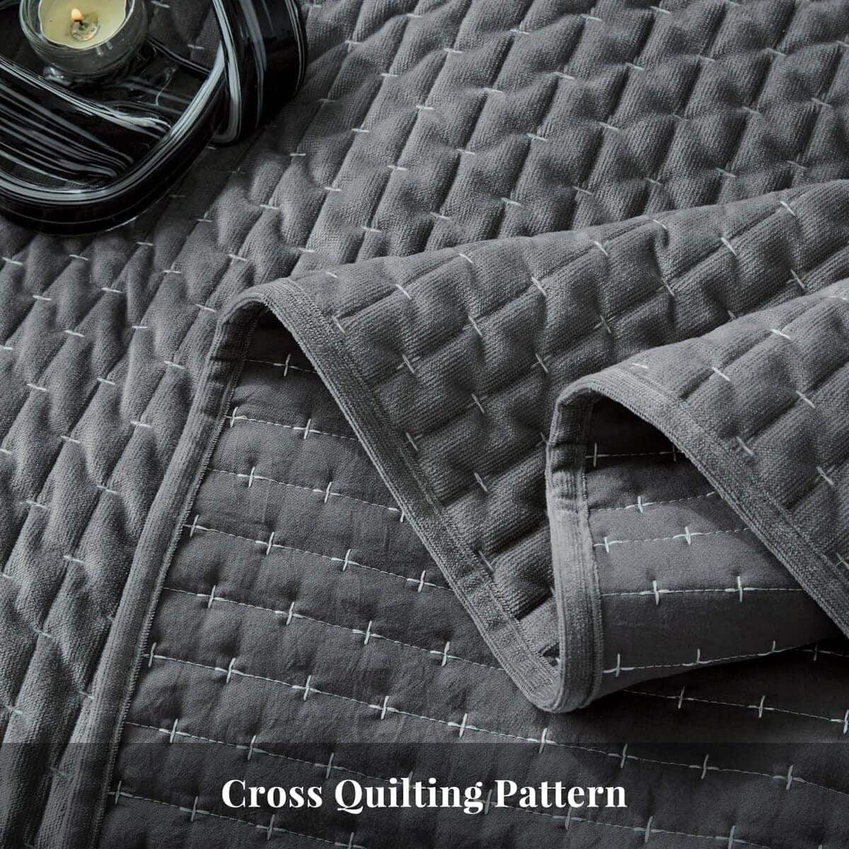 Juego de Colcha de Terciopelo de Lujo WARMDERN Tamaño King, - Imagen 6