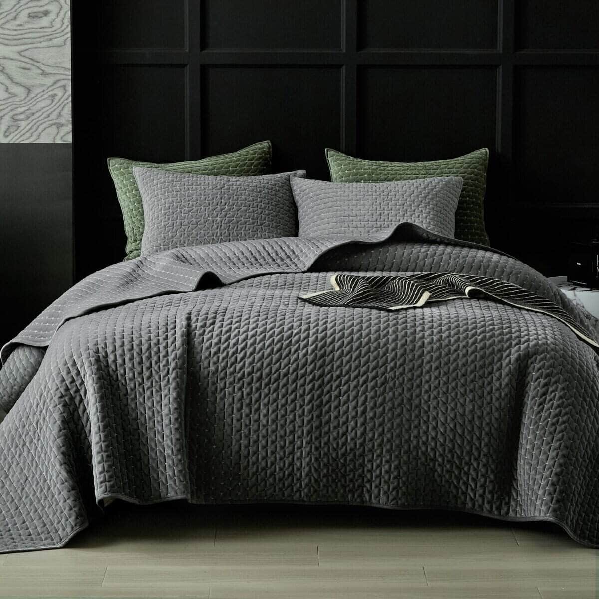 Juego de Colcha de Terciopelo de Lujo WARMDERN Tamaño King, - Imagen 3