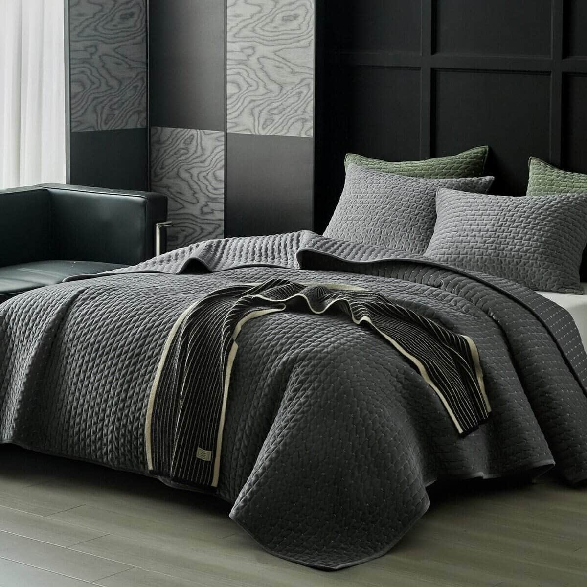 Juego de Colcha de Terciopelo de Lujo WARMDERN Tamaño King, - Imagen 4